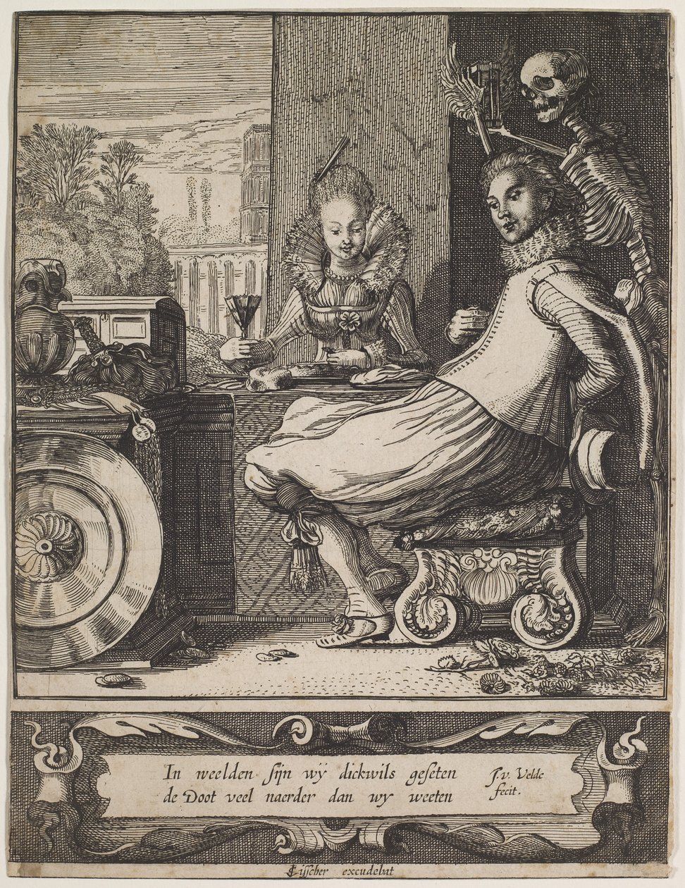 La morte che sorprende una coppia, 1618-20 circa (acquaforte e incisione) da Jan Van de II Velde