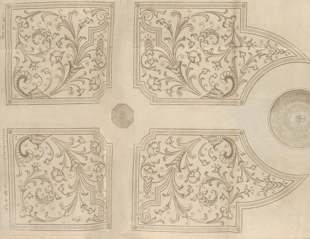 Progetto per una fontana e quattro parterre quadrati per un giardino di piacere, 1651 da Jan Van de Velde