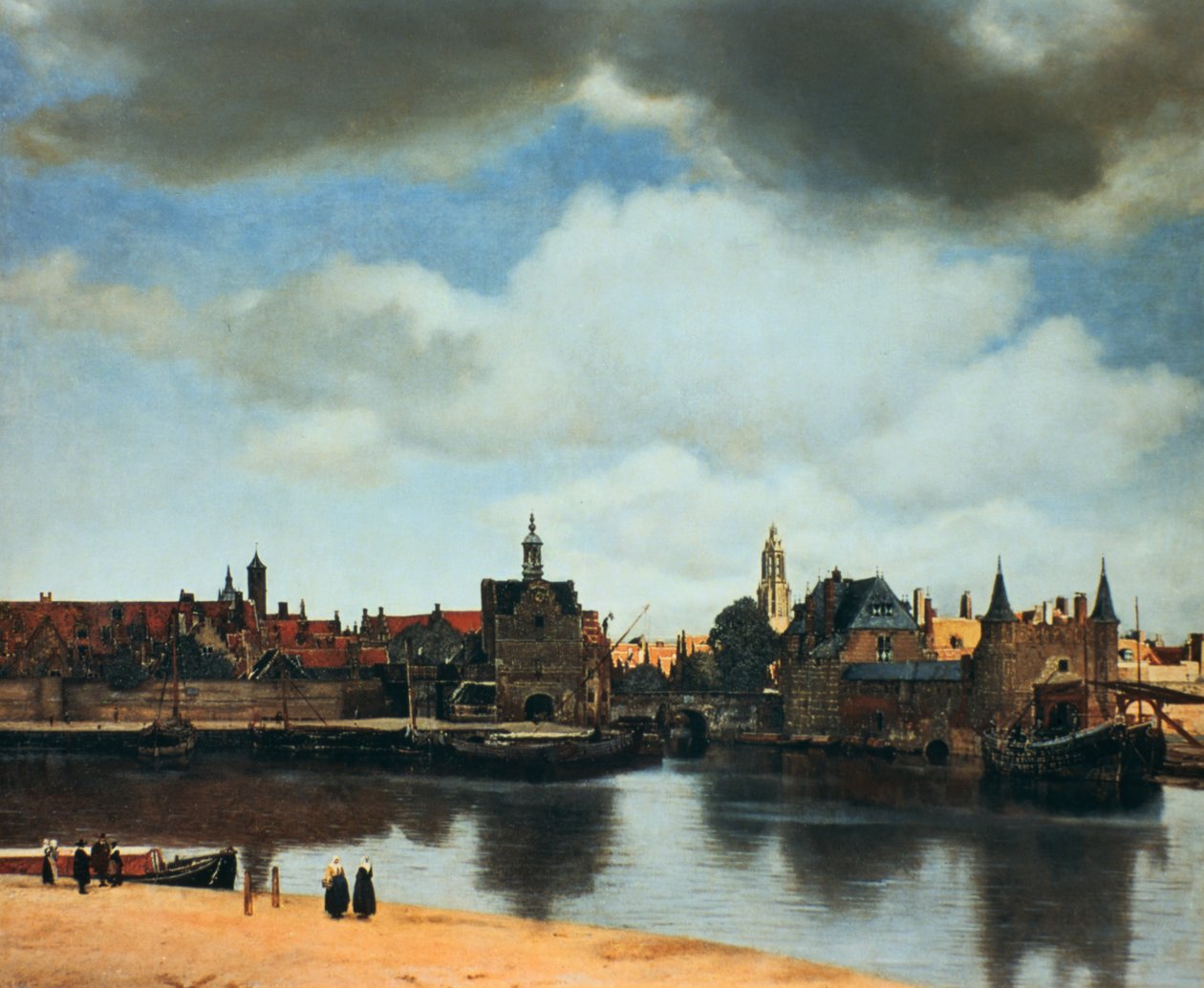 Veduta di Delft, Paesi Bassi, dopo l