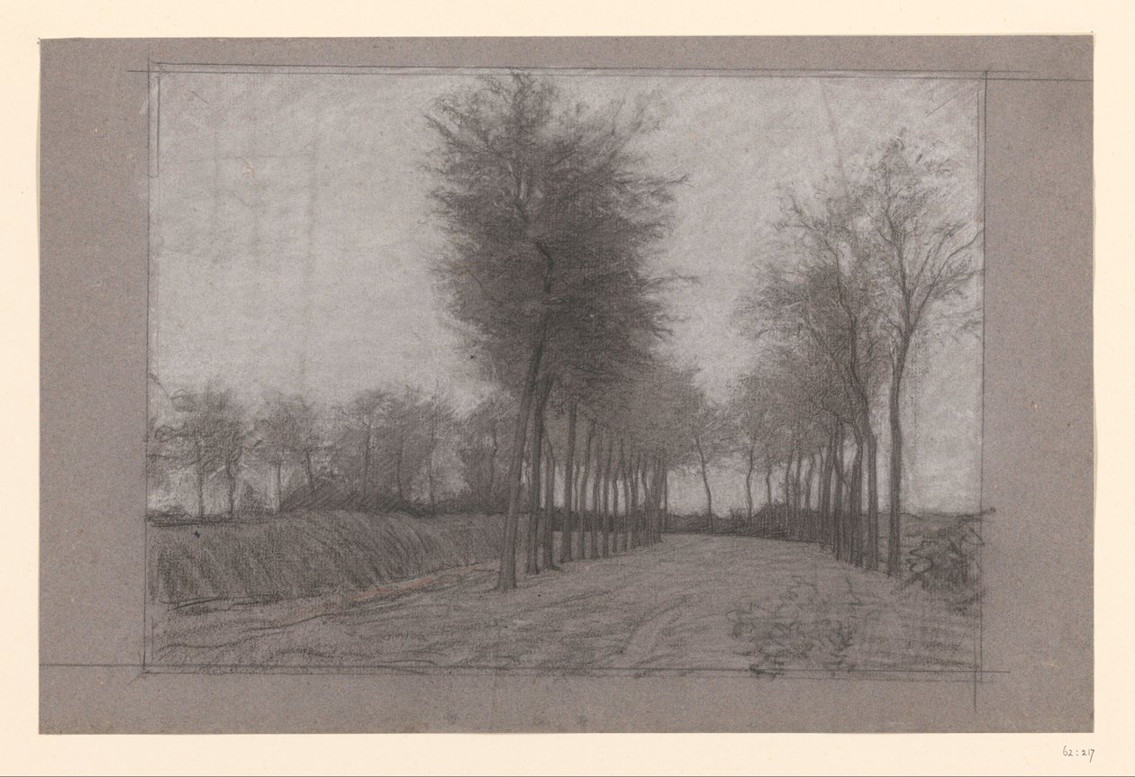 Strada di campagna con alberi su entrambi i lati da Jan Veth