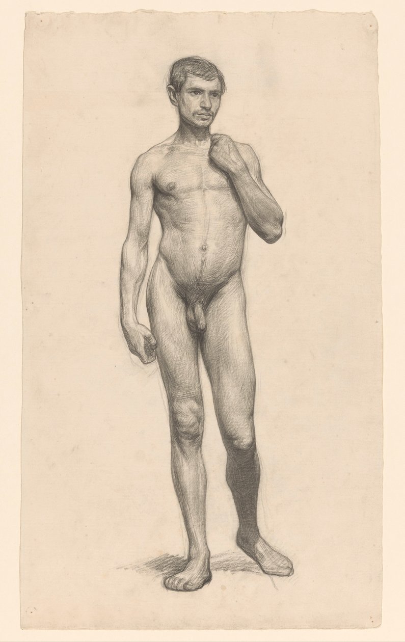 Nudo maschile in piedi, visto di fronte da Jan Veth