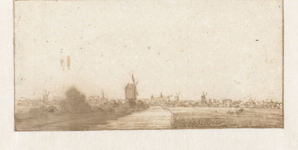 Veduta di una città (Leida?) da Jan Vincentsz. van der Vinne (possibly)