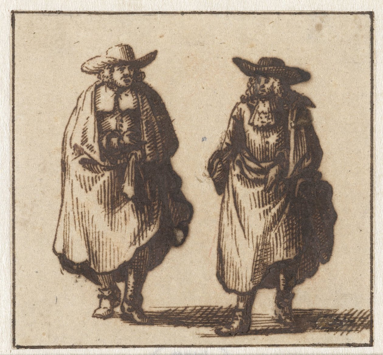 Due signori in mantelli pesanti da Jan Vincentsz. van der Vinne (possibly)