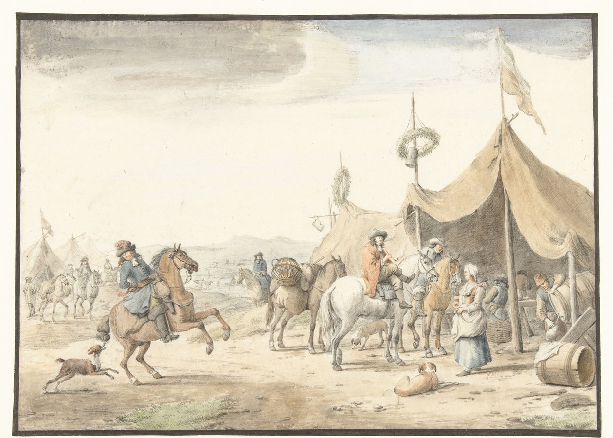 Accampamento militare con cavalieri da Jan Vincentsz. van der Vinne