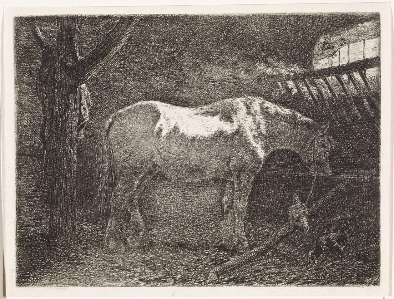 Cavallo nella stalla da Johannes Martinus Vrolijk