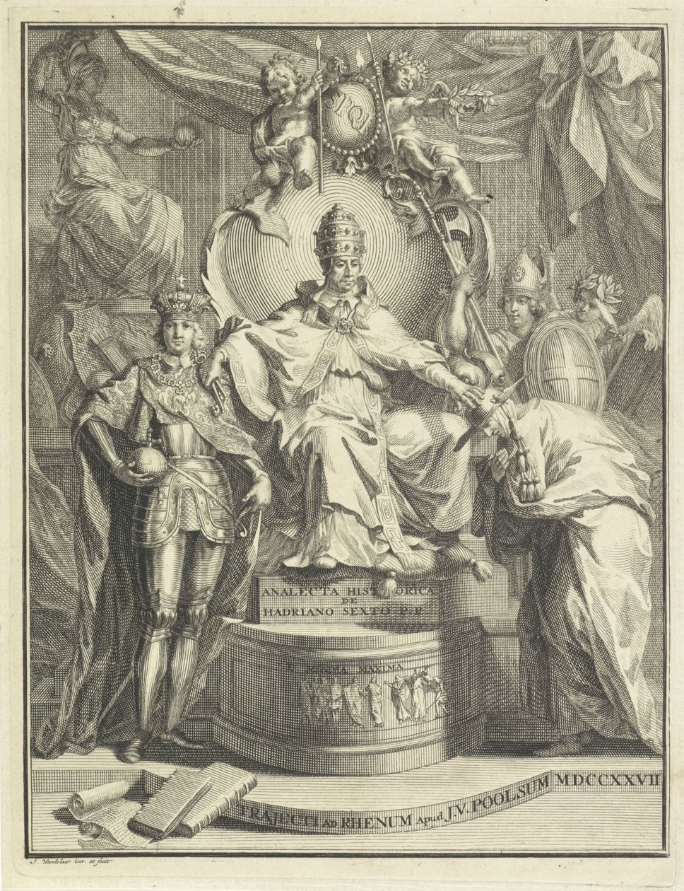 Papa Adriano VI in trono da Jan Wandelaar