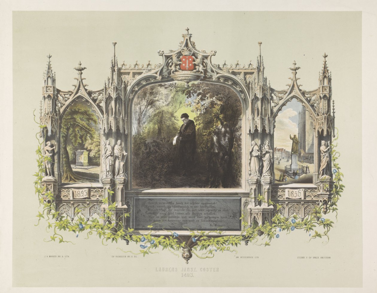 Targa commemorativa per Laurens Coster durante le celebrazioni per l