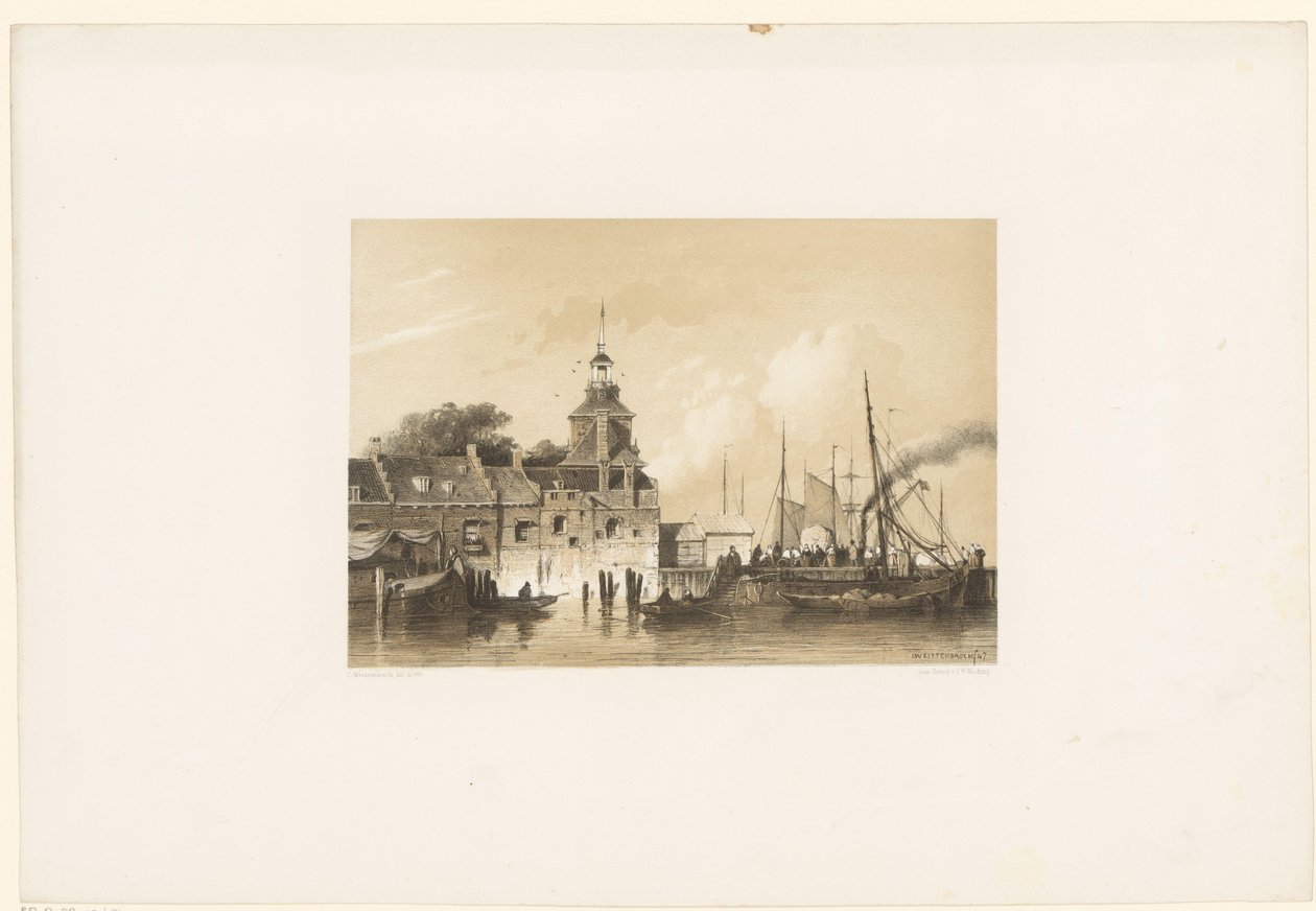 Vista della Vecchia Porta Principale a Rotterdam da Jan Weissenbruch