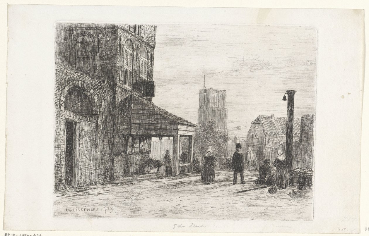 Veduta della chiesa di San Martino a Woudrichem da Jan Weissenbruch