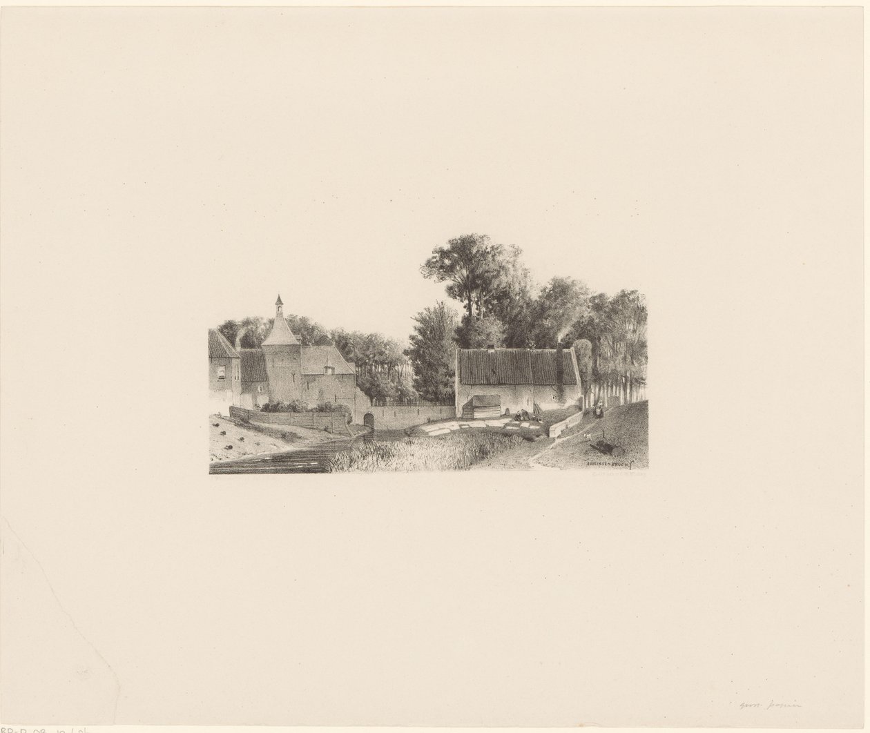 Veduta di un castello e sbiancamento della cera da Jan Weissenbruch