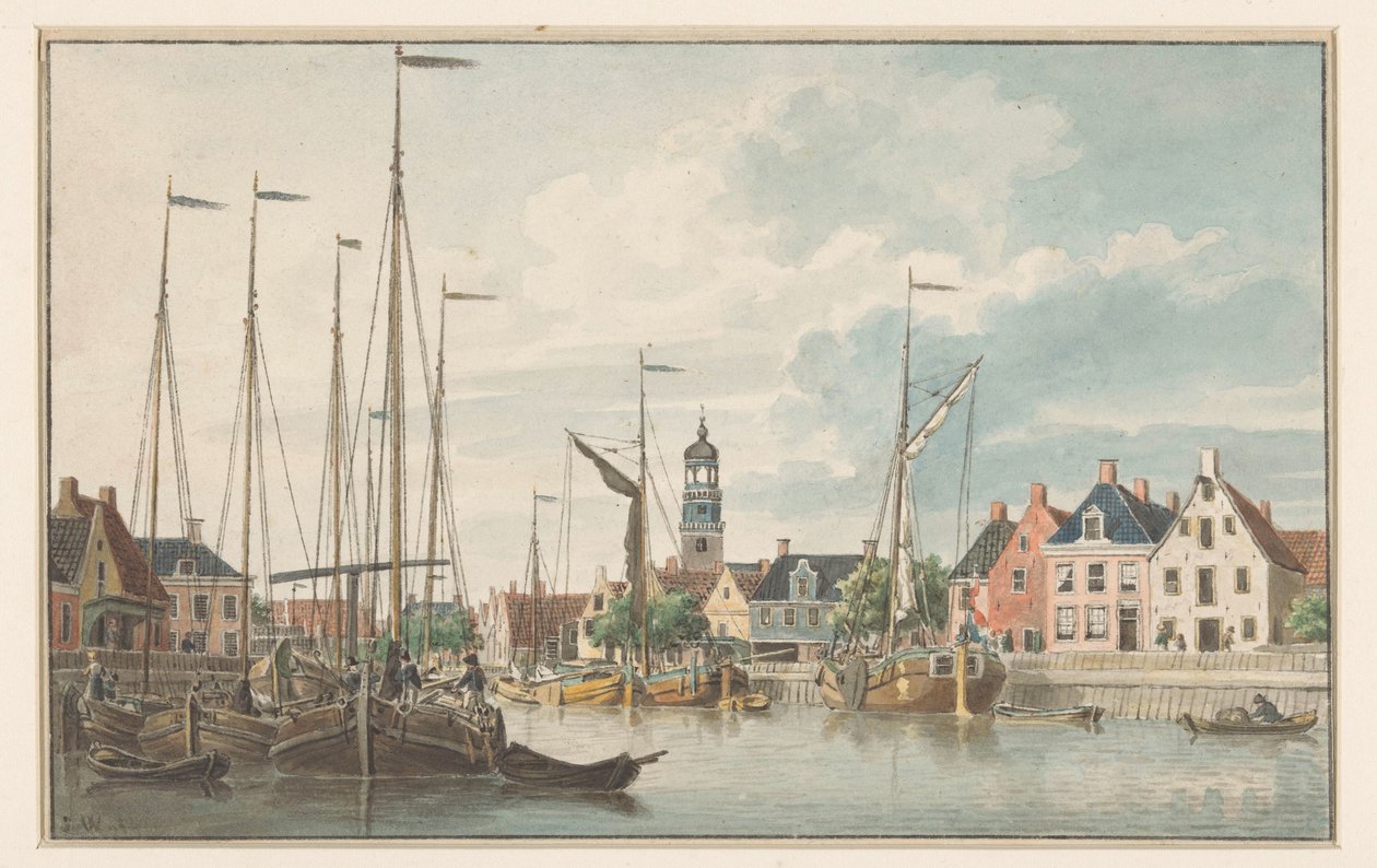 Veduta di De Lemmer da Jan Weissenbruch