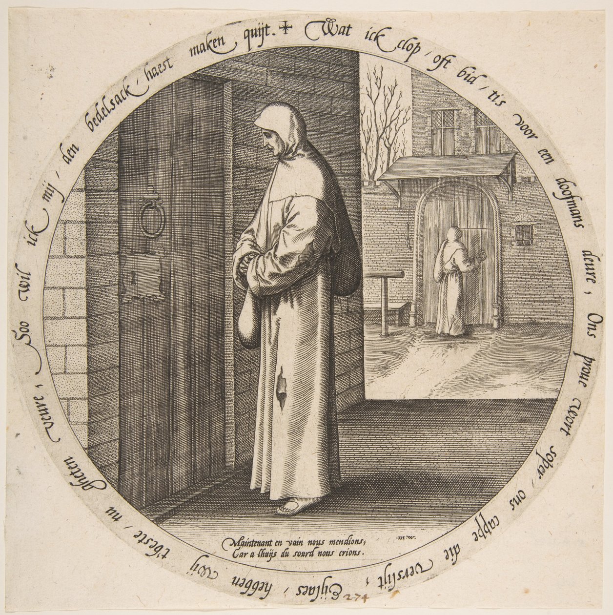 Si prega invano alla porta dei sordi, dai Dodici Proverbi Fiamminghi, ca. 1568 da Jan Wierix