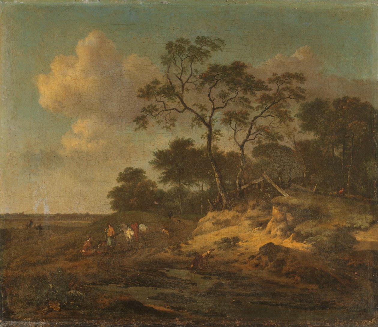 Paesaggio dunale con cacciatori a riposo da Jan Wijnants