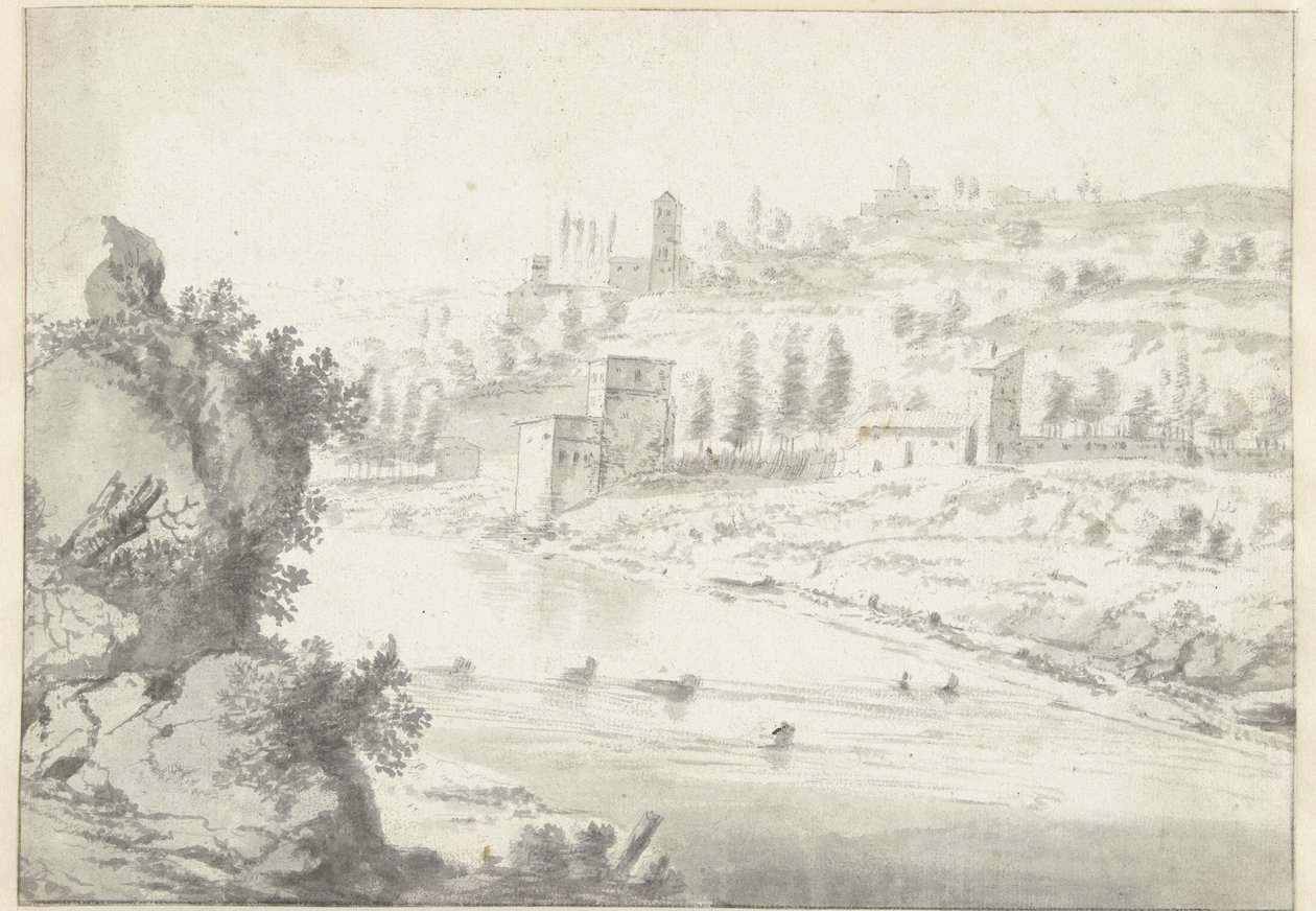 Paesaggio con la valle del fiume Rodano, vicino a Vienne da Jan Worst
