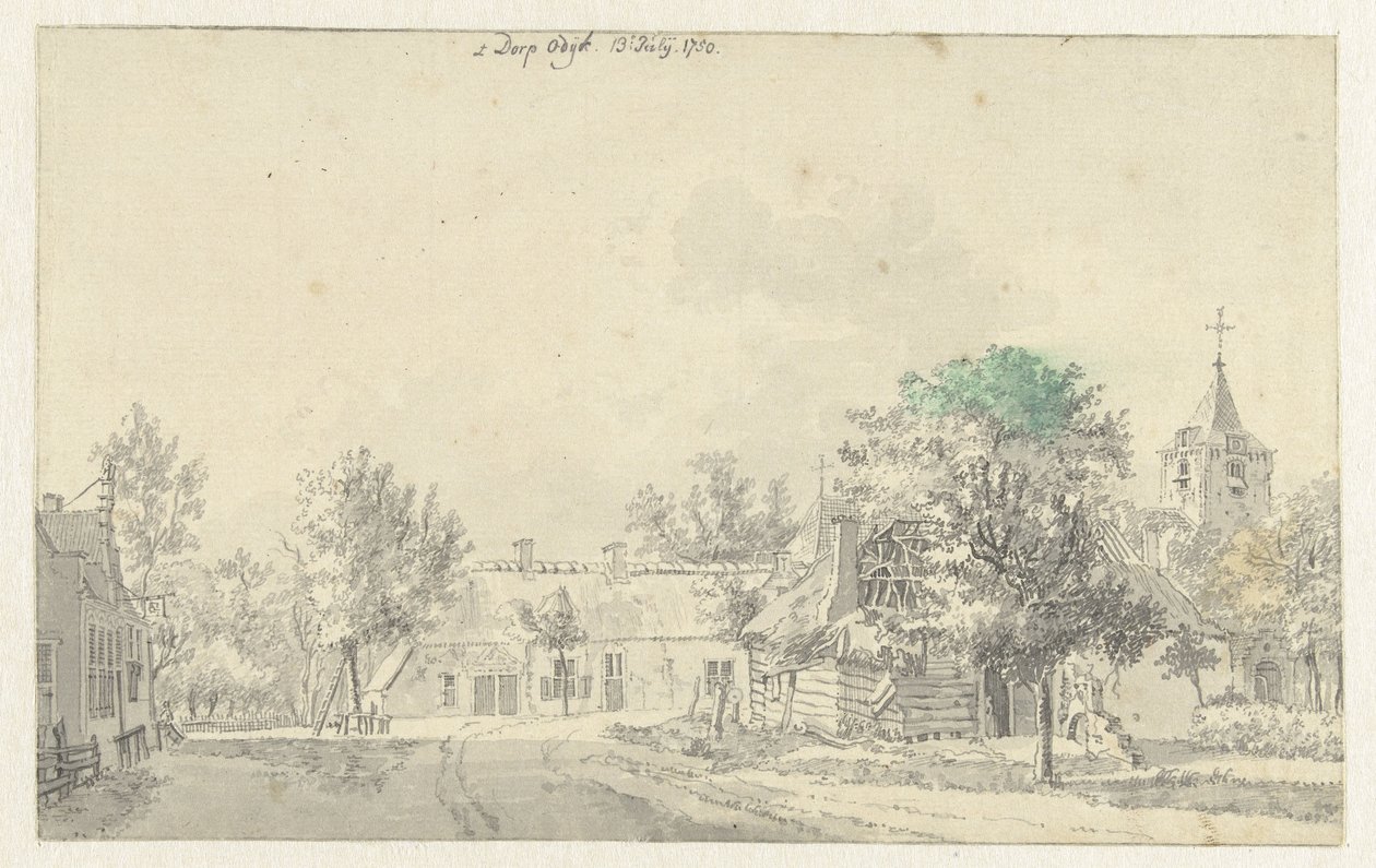 Veduta del villaggio di Odijk da Jan de Beijer