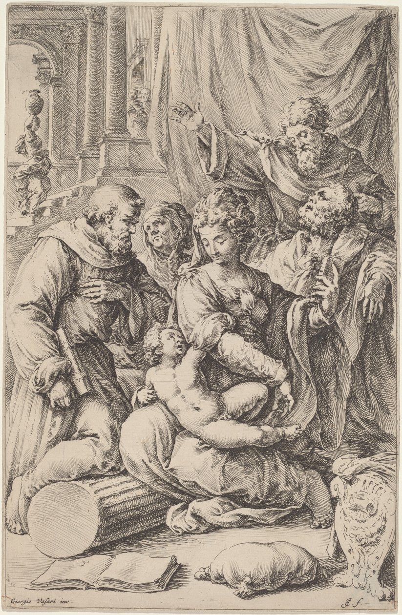 Sacra Famiglia con Santi da Jan de Bisschop, after Giorgio Vasari