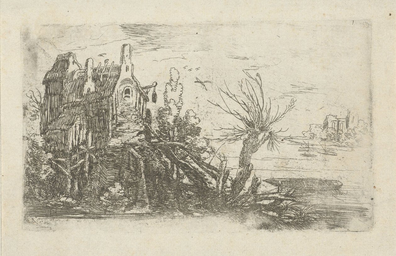 Casa su un fiume da Jan de Hoey