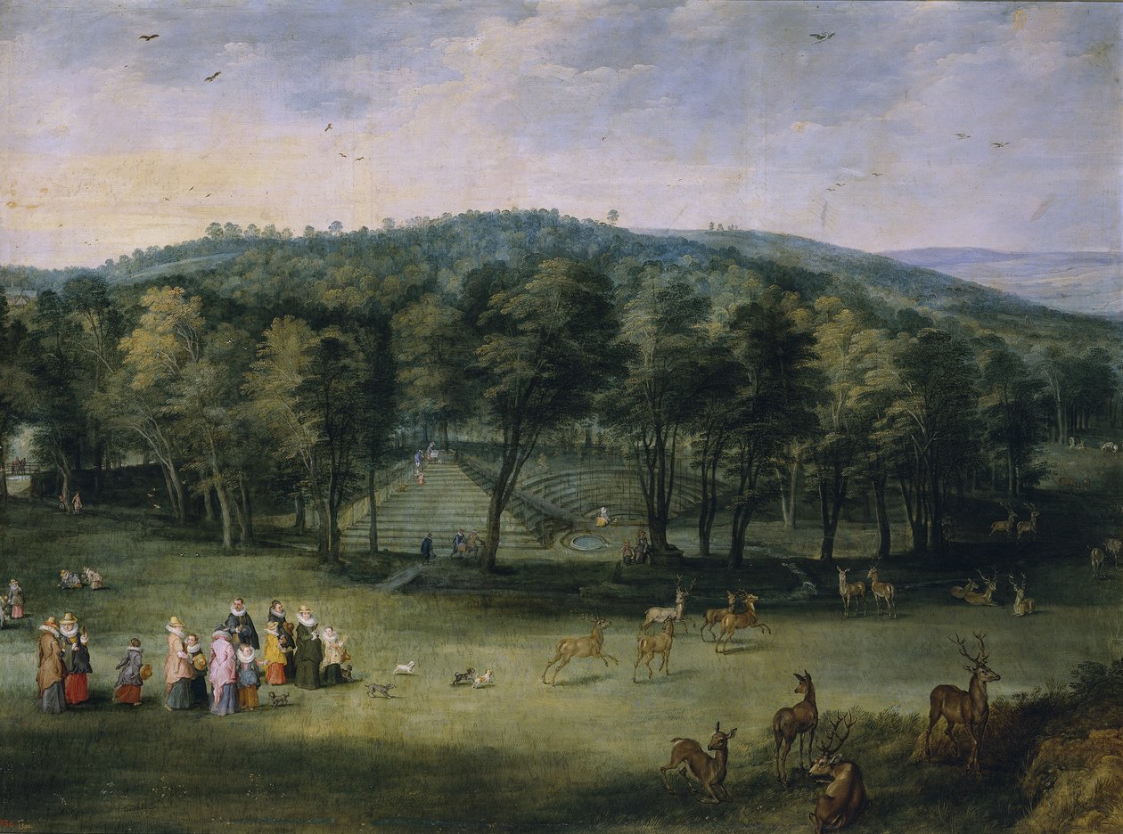 Infanta Isabella Clara Eugenia di Spagna nel Parc de Mariemont, primo terzo del XVII secolo da Jan the Elder Brueghel