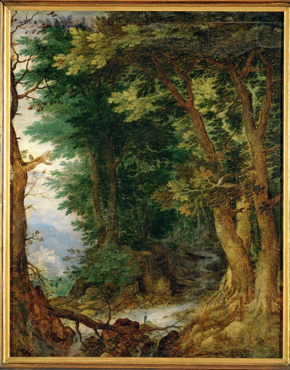 Paesaggio con legno (pittura su legno di quercia) da Jan the Elder Brueghel