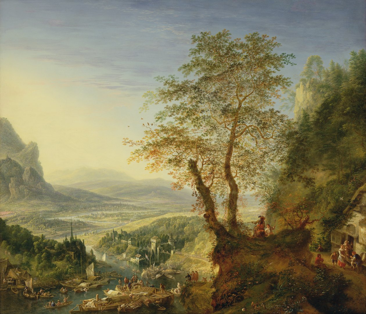 Paesaggio fluviale capriccio, c.1700 da Jan the Elder Griffier