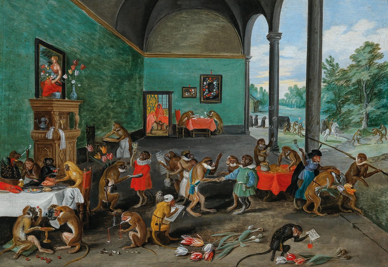 Allegoria della mania dei tulipani, metà del XVII secolo da Jan the Younger Brueghel