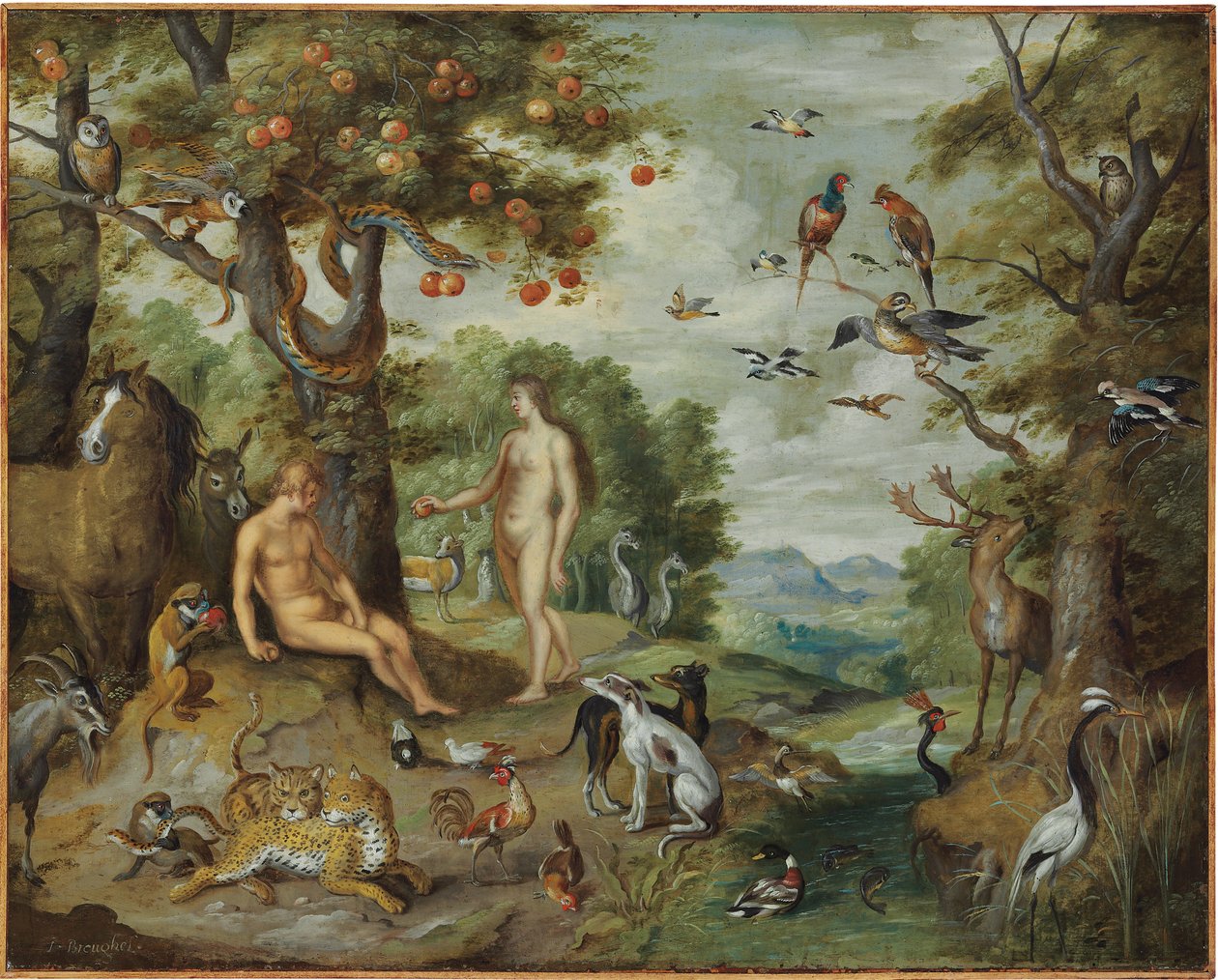 La tentazione di Adamo, dalla Storia di Adamo ed Eva da Jan Brueghel the Younger