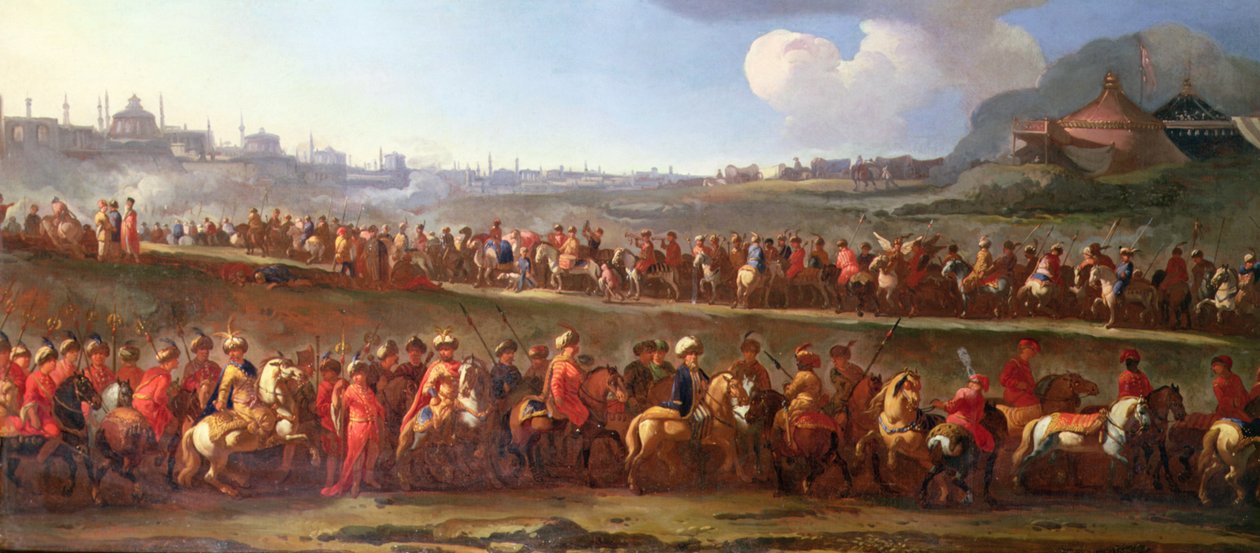 Una carovana turca fuori Costantinopoli da Jan van (attr. to) Huchtenburgh
