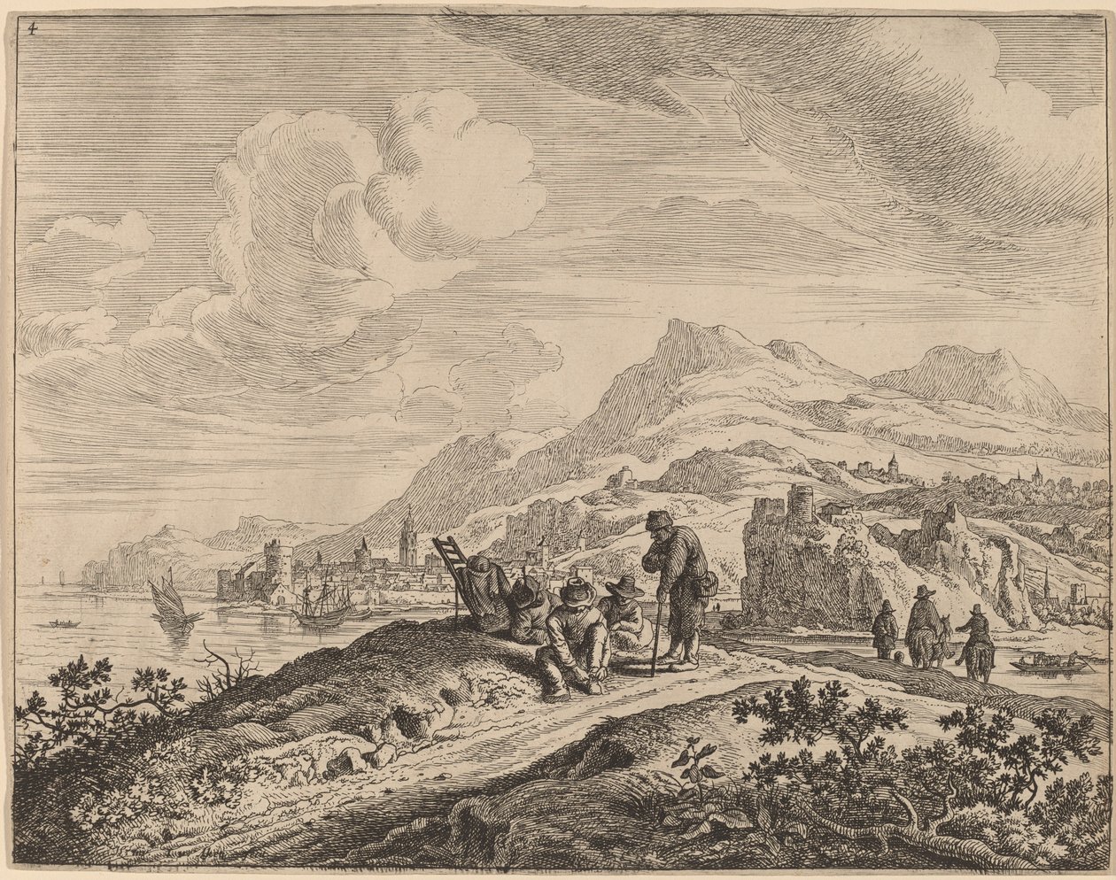 Vista del fiume Reno da Jan van Aken after Herman Saftleven