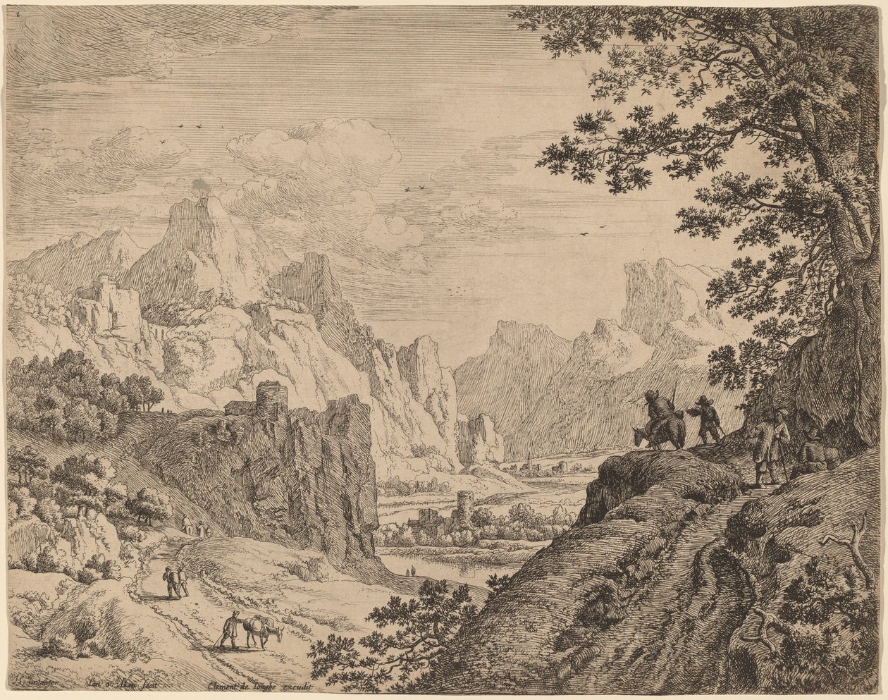 Veduta del fiume Reno da Jan van Aken after Herman Saftleven