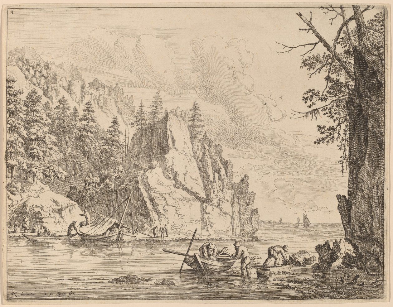 Vista del fiume Reno da Jan van Aken after Herman Saftleven