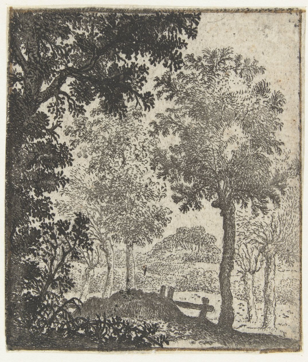 Paesaggio con grande albero in primo piano da Jan van Brosterhuyzen