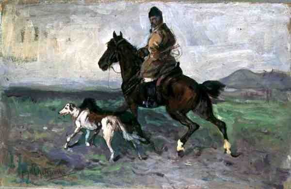 Cavaliere con Levrieri, c.1890 da Jan van Chelminski