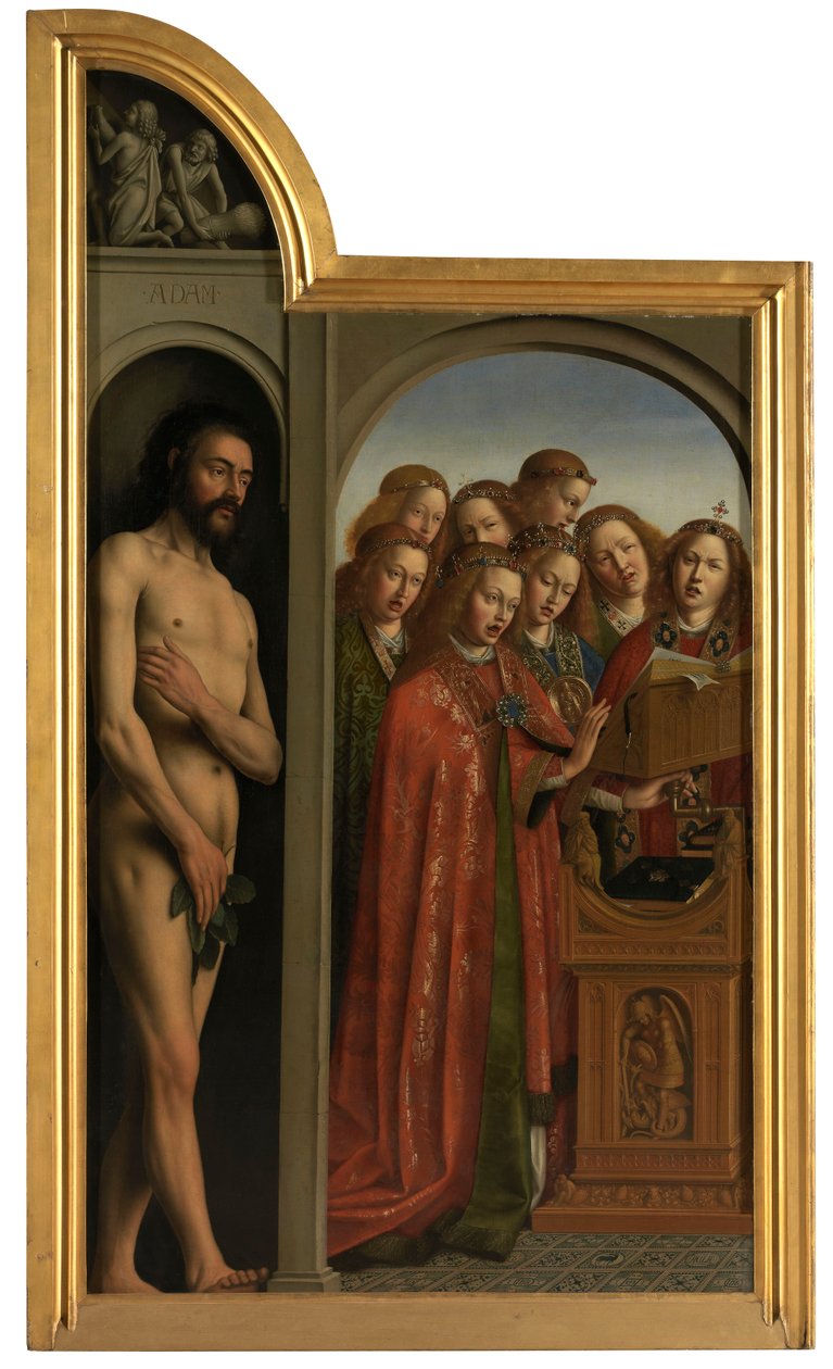 Adamo e angeli cantori da Jan van Eyck