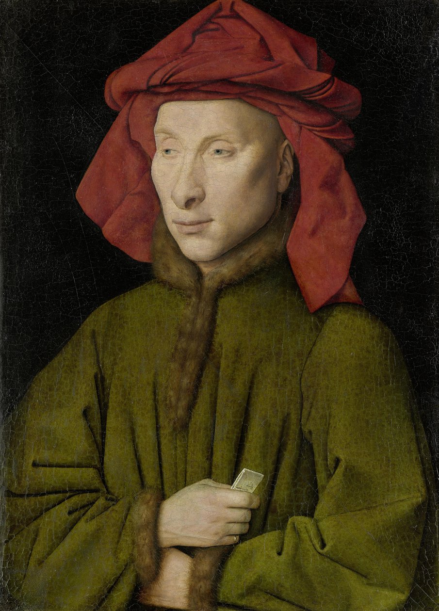 Ritratto di uomo con cappuccio rosso da Jan van Eyck