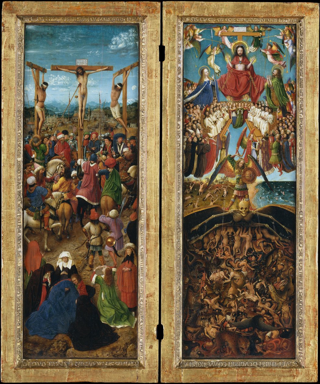 La Crocifissione; Il Giudizio Universale da Jan van Eyck