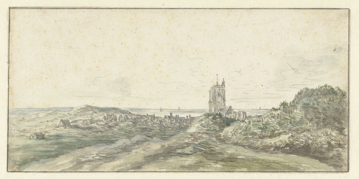Veduta di Egmond aan Zee da Jan van Goyen (possibly)