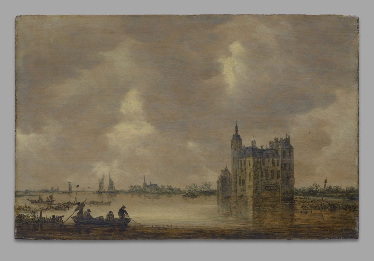 Un castello in riva al fiume da Jan van Goyen