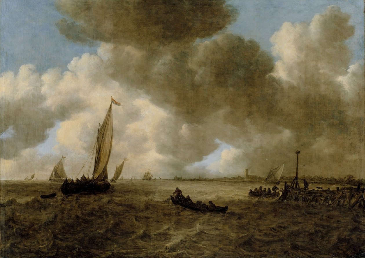 Un paesaggio marino tempestoso da Jan van Goyen