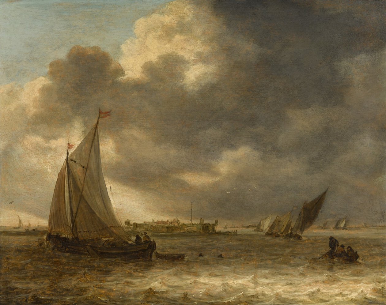Un paesaggio fluviale con velieri da Jan van Goyen