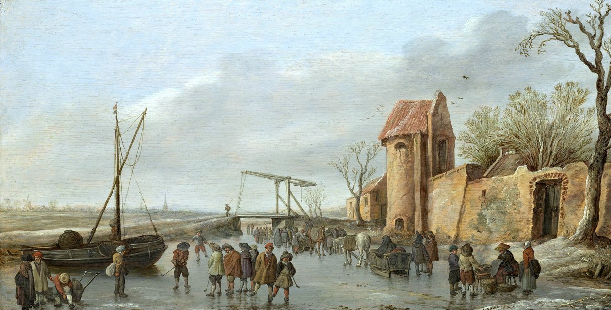Una scena sul ghiaccio da Jan van Goyen