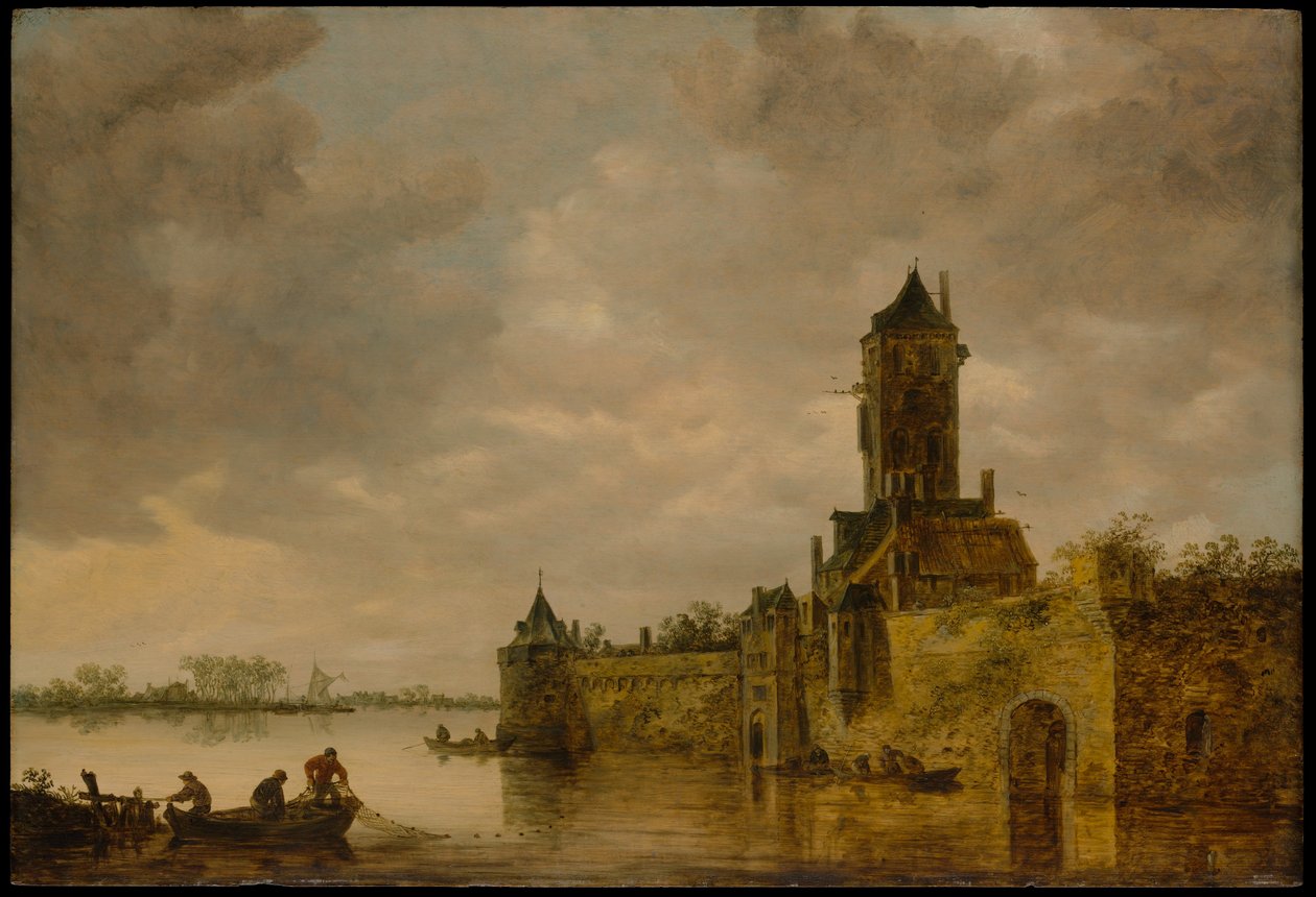 Castello in riva al fiume da Jan van Goyen