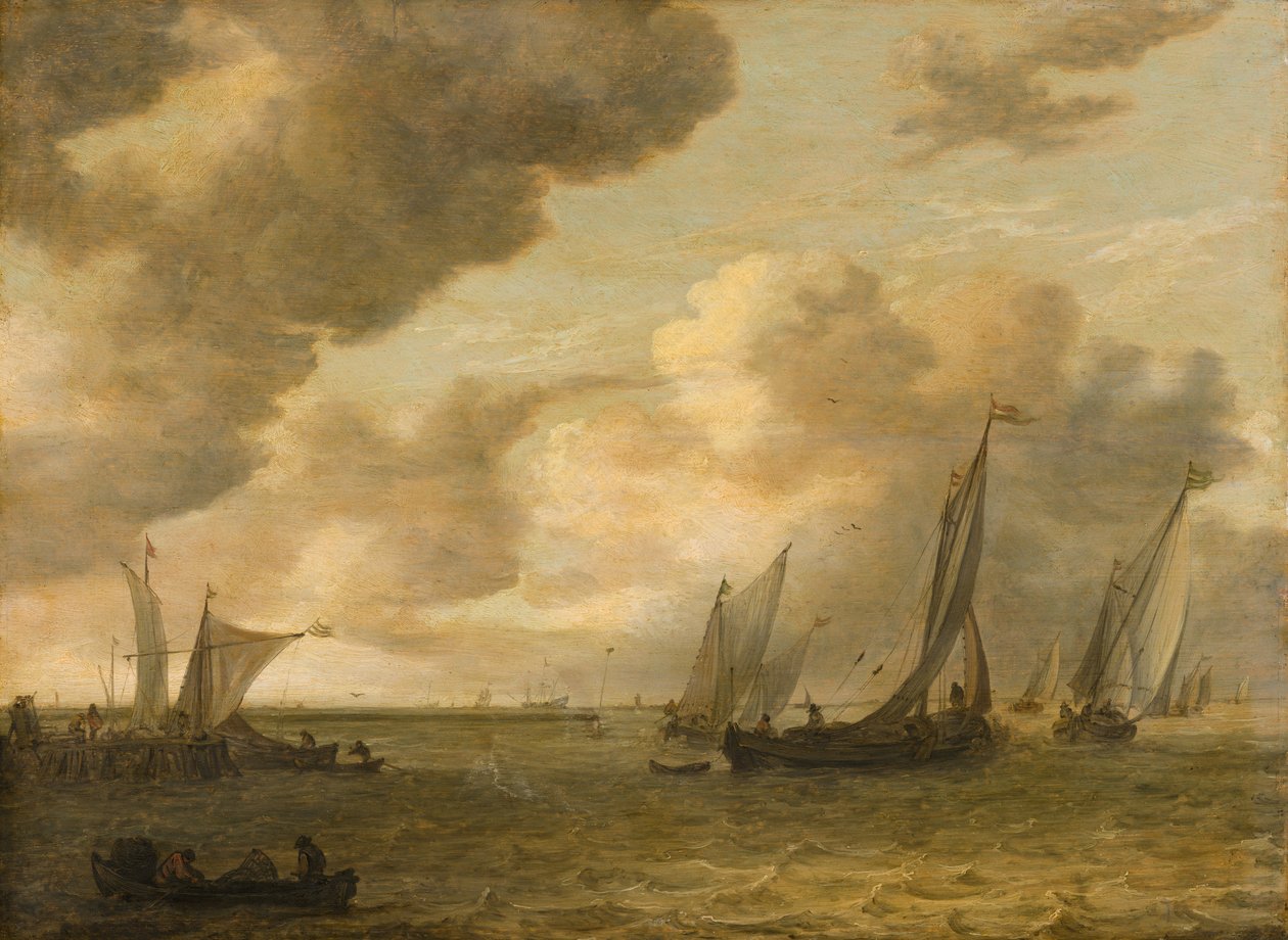 Estuario con barche a vela da Jan van Goyen