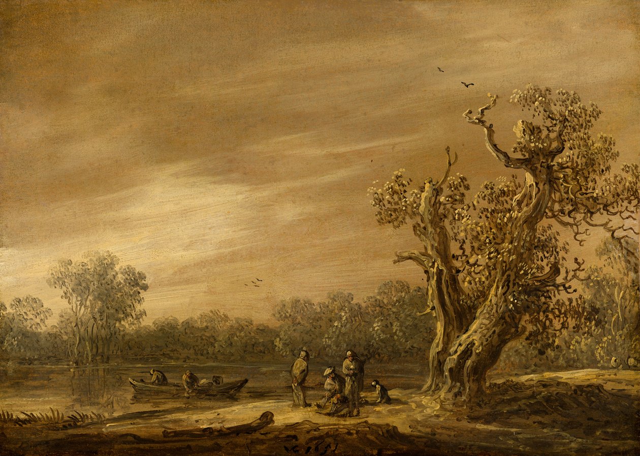 Pescatori sulla riva del lago da Jan van Goyen