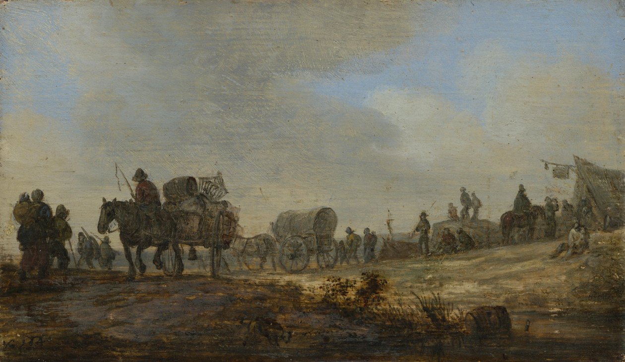 Paesaggio con carri contadini da Jan van Goyen