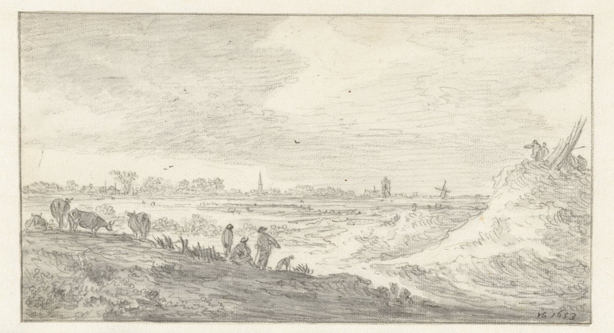 Paesaggio con figure su una duna da Jan van Goyen