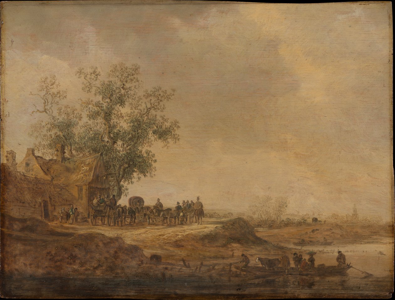 La sosta davanti alla locanda da Jan van Goyen