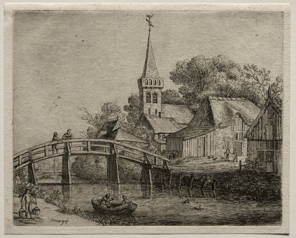 Il ponte di legno da Jan van Goyen