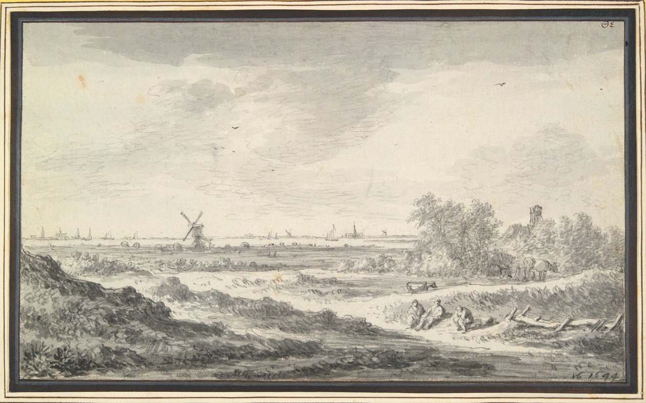 Veduta di un fiume con dune in primo piano da Jan van Goyen