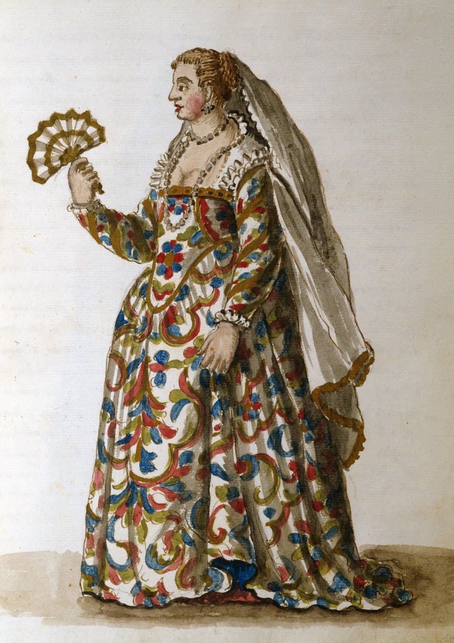 Una gentildonna in abito da sera, moglie di un dignitario da Jan van Grevenbroeck