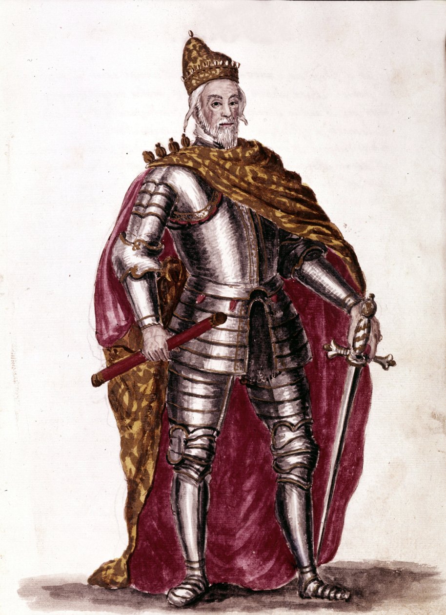Doge Sebastiano Venier (1577 - 1578). Disegno ad acquerello e inchiostro dal manoscritto “Costumi dei Veneziani” di Jan van Grevenbroeck (o Giovanni Grevembroch (Grevenbroch) (1731-1807) da Jan van Grevenbroeck